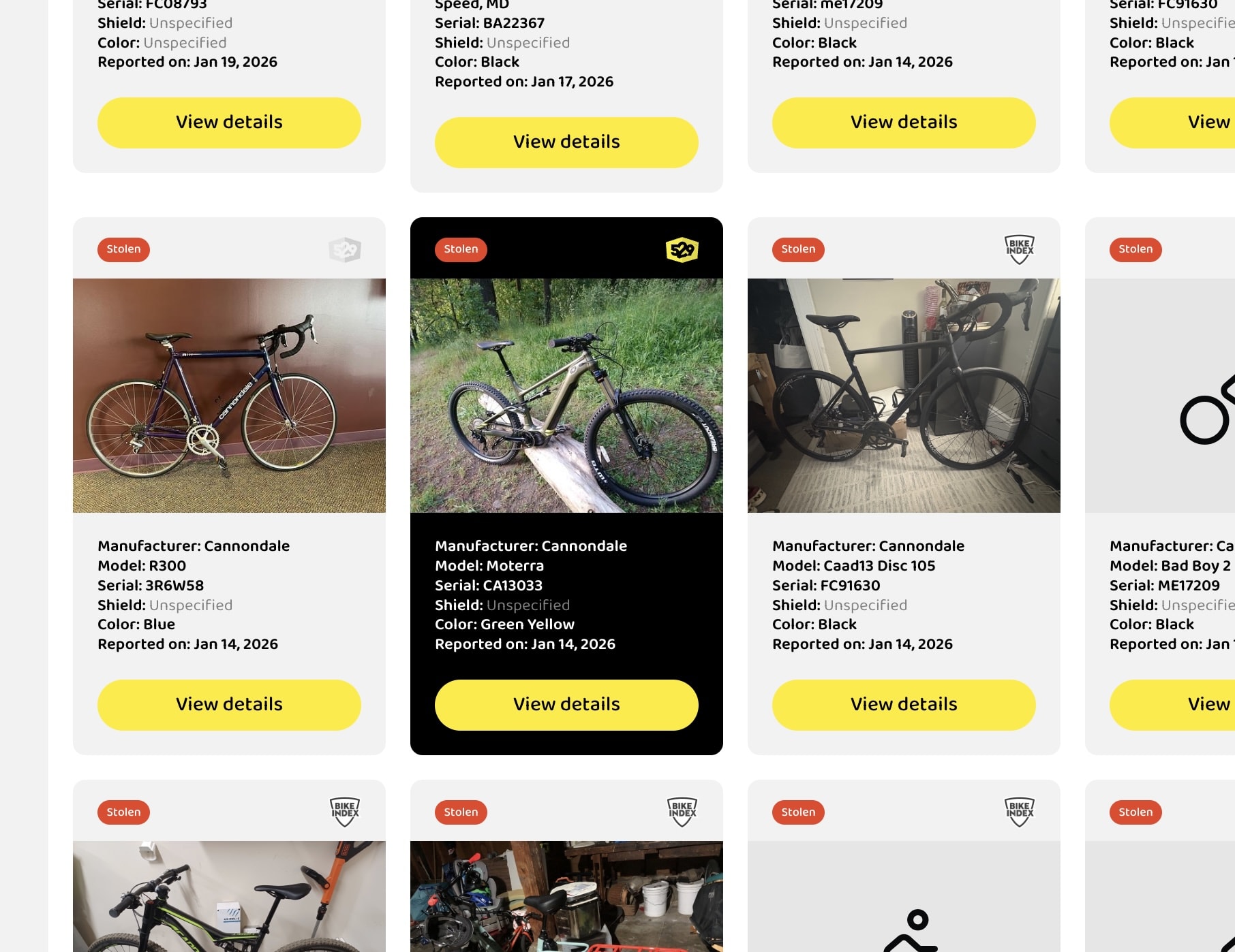 529 Garage stolen bike alert